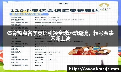 体育热点名字英语引领全球运动潮流，精彩赛事不断上演